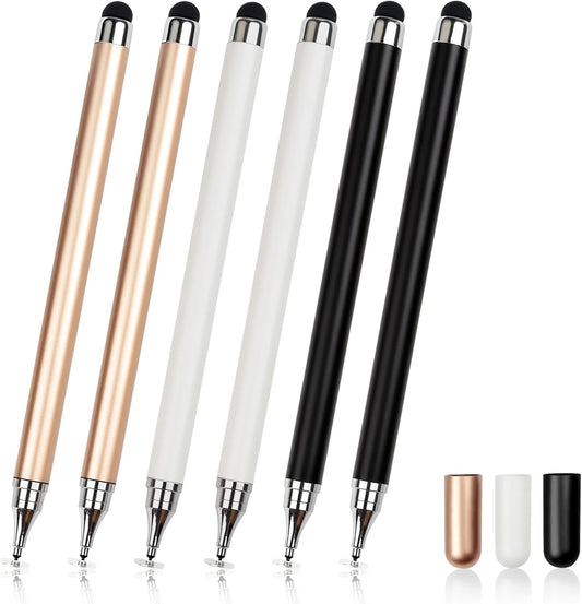 Brvlsoc 6-Pack 2-in-1 (3 Stylus Pens for Touchscreen Devices High-Precision, No-Charge Stylus for iPad, iPhone, Samsung
