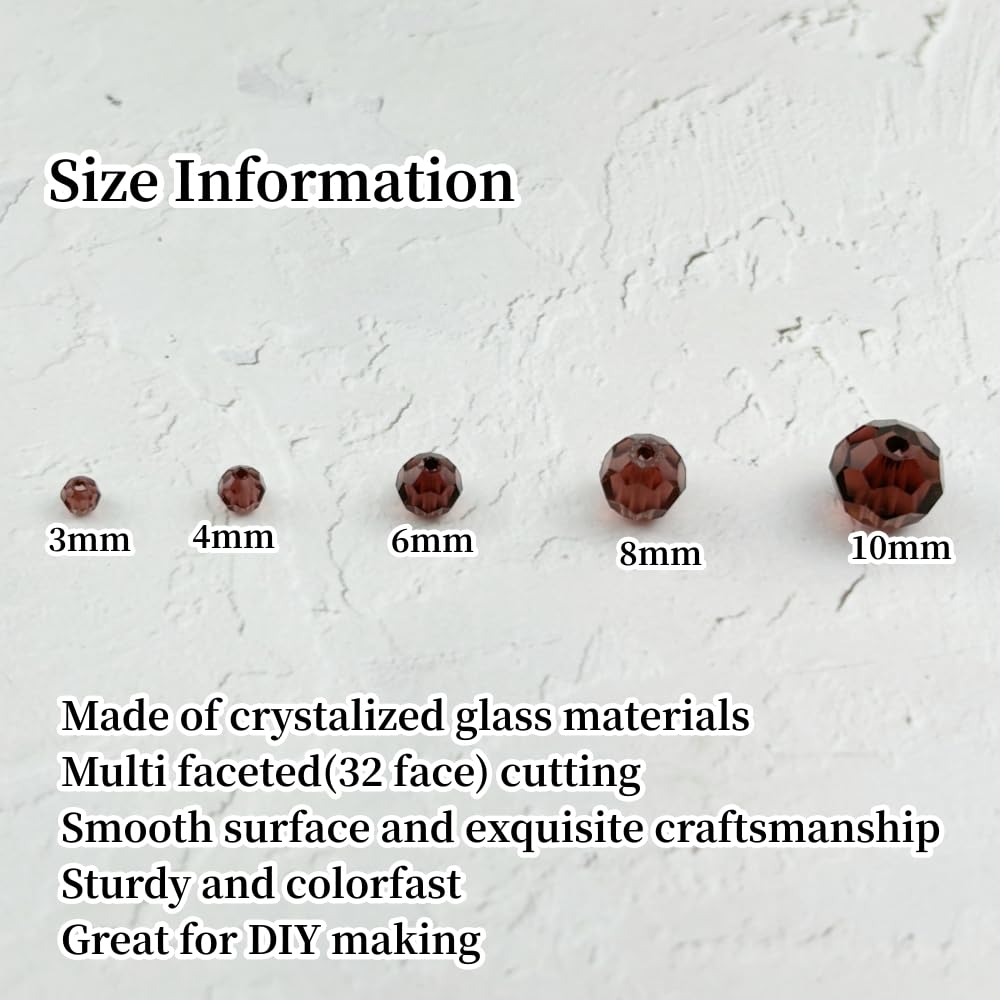 YUEXIGO 400pcs 3mm Round Crystal Glass Beads for Jewelry Making, Faceted Crystal Glass Spacer Beads for Bracelet Earring Necklace DIY Craft(Purple)