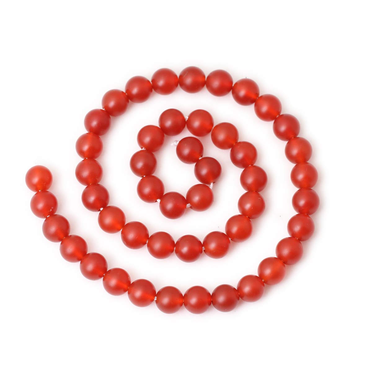 CHEAVIAN 45PCS 8mm Natural Frosted red Agate Round Loose Beads for Jewelry Making DIY Findings 1 Strand 15"