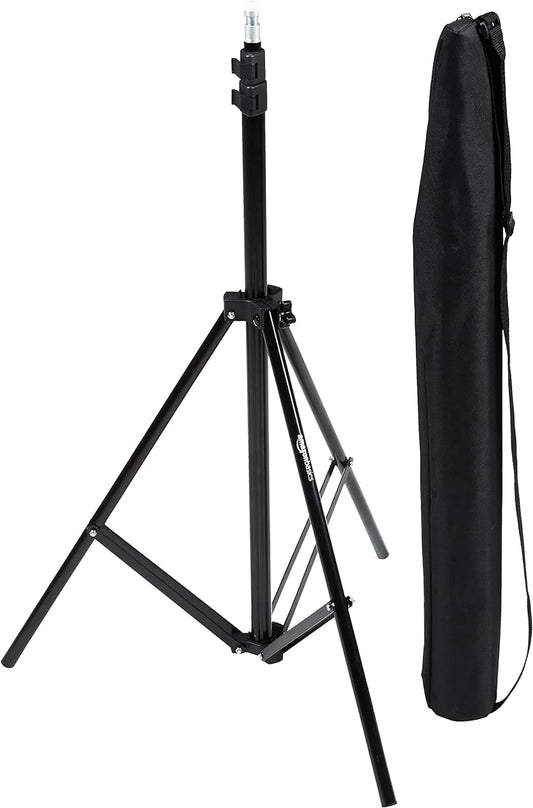Amazon Basics 2.8-6.7 Portable Aluminum Photography Light Stand Tripod with Case, feet, Black