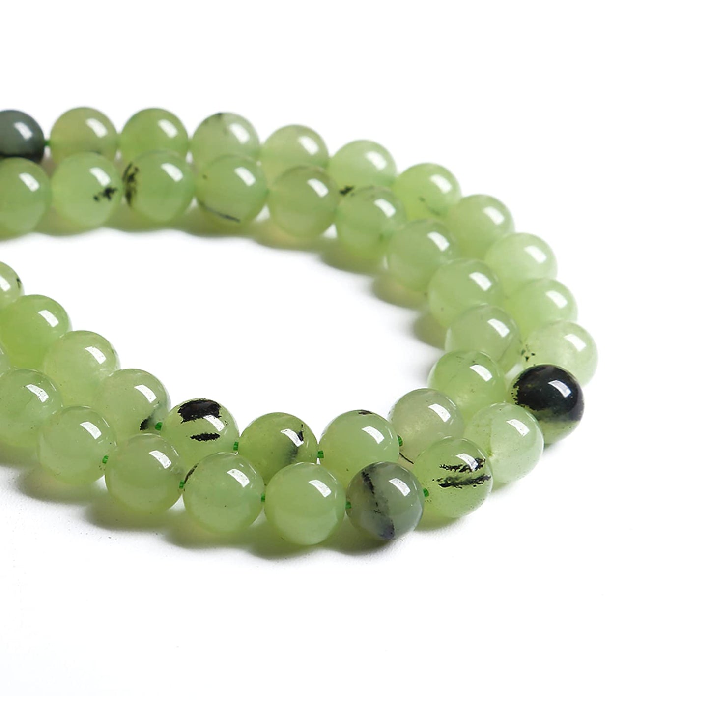 4MM 86PCS Natural Stone Prehnite Jade Loose Beads for Jewelry Making DIY Bracelet Necklace