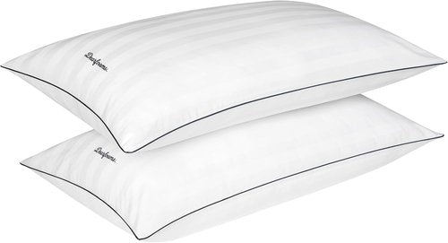 Dearfoams King Size Bed Pillows - Luxurious Cotton Stripe Down Alternative, Supportive for All Sleep Positions
