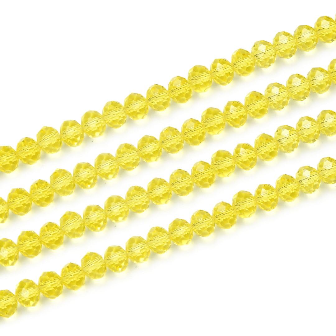 1000pcs Czech Faceted Rondelle Crystal Glass Loose Beads 6mm Spacer Bulk Light Topaz for DIY Craft Jewelry Making CCR609