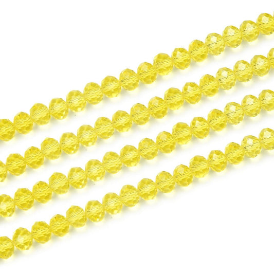 1000pcs Czech Faceted Rondelle Crystal Glass Loose Beads 6mm Spacer Bulk Light Topaz for DIY Craft Jewelry Making CCR609