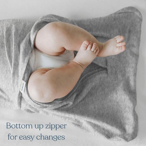 HALO Sleepsack Swaddle - 100% Cotton 3-Way Adjustable Wearable Blanket | TOG 1.5, Midnight Moons Grey, Small (3-6 Months)
