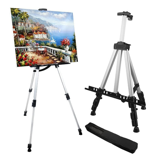 Art Easel Stand for Painting and Sign - RRFTOK 17 to 66 Inch Adjustable Aluminum Tripod Easels for Display, Portable Canvas and Poster Stand with Carry Bag for Beginners, Students and Classroom Use