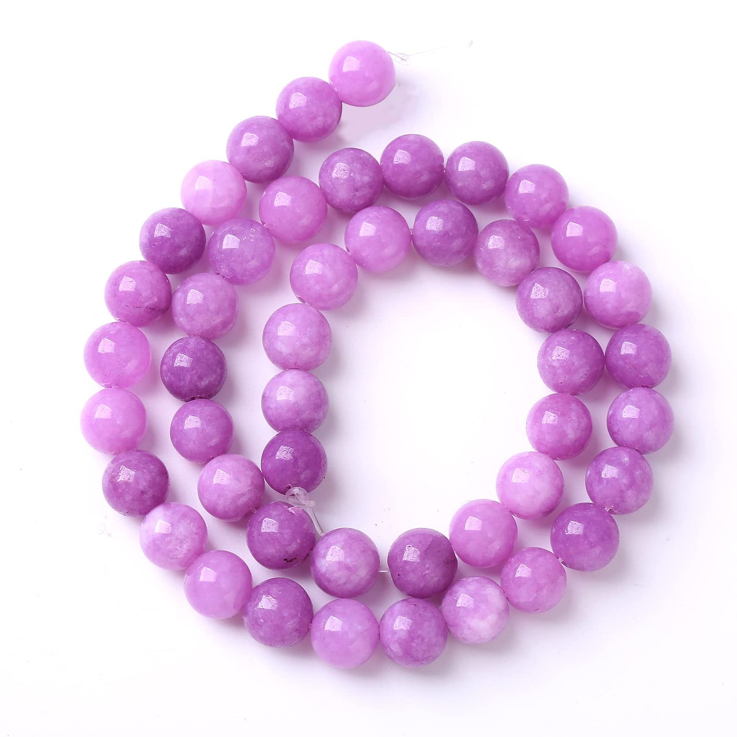 12MM 32PCS Purple Lepidolite Mica Stone Loose Beads for Jewelry Making DIY Bracelet Necklace