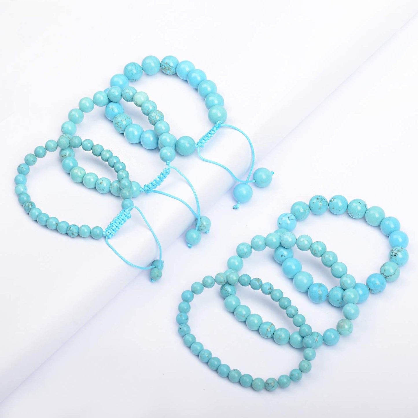 AD Beads Natural Gemstone Round Loose Beads 15" for Bracelet Necklace Earrings Jwelery Making Crafts DIY (4mm, Blue Turquoise)
