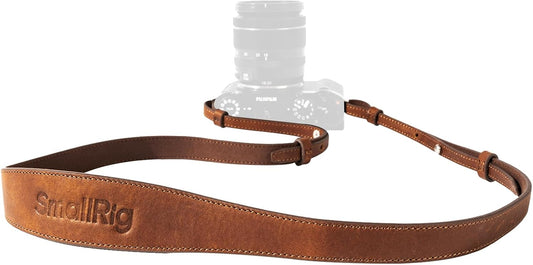 100 110cm (39 43in), 10kg (22lb) SMALLRIG Universal Leather Camera Neck Shoulder Strap for DSLR, Adjustable to to Max
