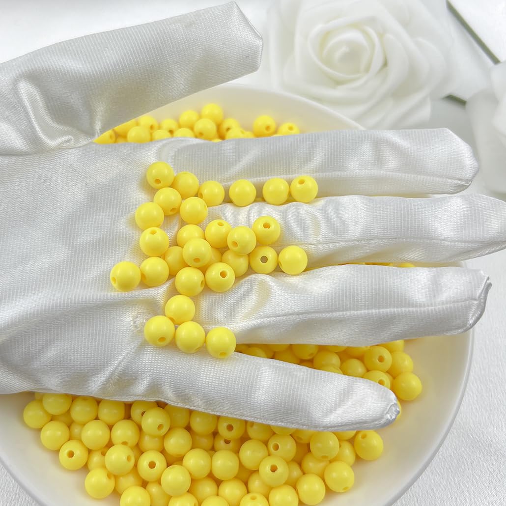 Mulutoo 1000 Pieces 6MM Acrylic Round Beads - Yellow