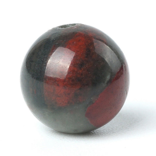 100Pcs Natural Stone 6mm African Blood Stone Round Loose Gemstone Energy Healing Beads Hole Size 1mm DIY Smooth Beads for Bracelet Necklace Earrings Jewelry Making