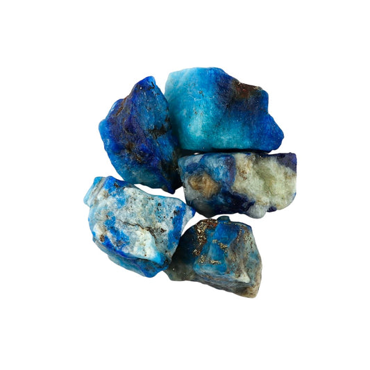 CRYSTALIS 5pcs Copper Afghanite, Natural Loose Gemstone, Wholesale Bulk Rough Jewelry Making Supply, UV Reactive, Chakra & Healing Raw Stones, Wire Wrapping, DIY, Gem Collection
