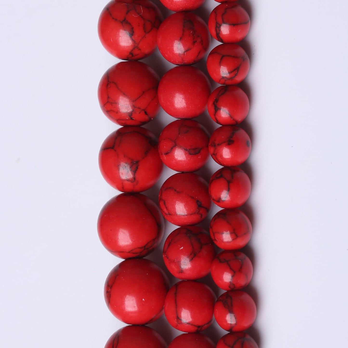 8MM Red Turquoise Round Loose Beads Natural Gem Beads Crystal Energy Stone Beads for Jewelry Making DIY Bracelet Necklace