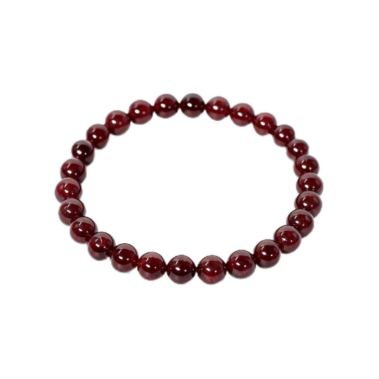 The Vida Handmade AAA+ Quality Crystal Stretch Elastic Bracelet - Nature Gemstone - Jewelry Gift - Holiday Gift - For Women & Men (Garnet)