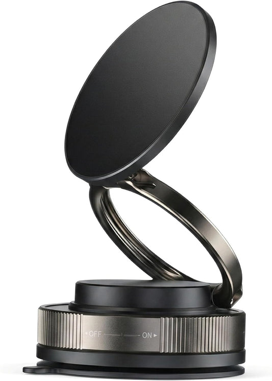 BOLTJOY Magnetic Phone Mount Stand, Universal Adjustable Holder with High Weight Capacity Structure, Black, for Desk