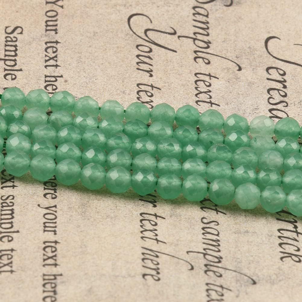 Song Xi 180pcs 2mm Natural Green Aventurine Gemstone Beads Faceted Round Loose Stone Beads for Jewelry Making (1 Strand)