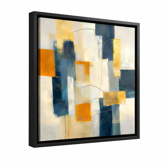 B.B.F MAKE Premium Canvas Floating Frame - 1.25" Gallery Depth Floater Frame with Faux Wood Grain PS Finish, Handcrafted in USA for Wall Art (Black 8x8)