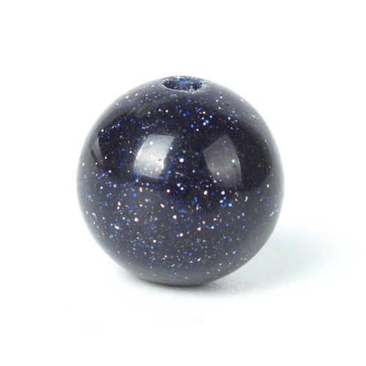 100Pcs Natural Stone 6mm Blue Sand Stone Round Loose Gemstone Energy Healing Beads Hole Size 1mm DIY Smooth Beads for Bracelet Necklace Earrings Jewelry Making