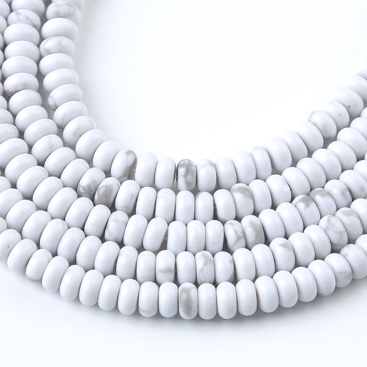 2x4MM 150PCS White Turquoise Howlite Tube Rondelle Abacus Disk Spacer Loose Beads for Jewelry Making