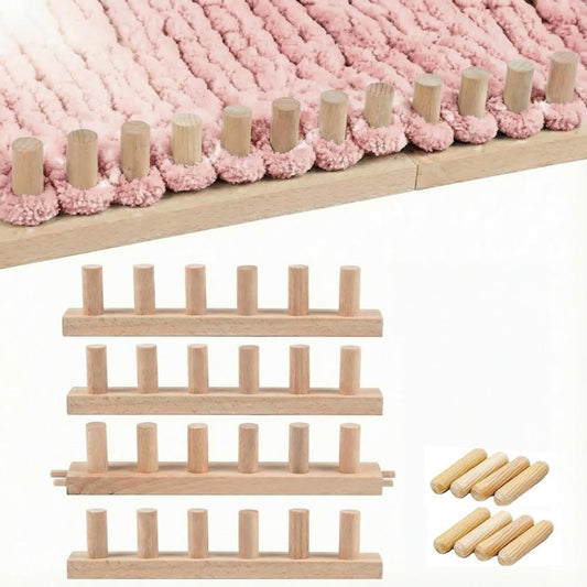 Anpyxun 20-48 Inch Adjustable Chunky Blanket Loom, Multi-Size Beginner-Friendly Wooden Knitting Kit for Blankets, Snag-Free Frame for Large DIY Yarn Projects