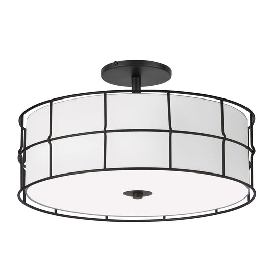 Dainolite 3 Light Semi-Flush Mount Ceiling Light, Matte Black, Model ALC-163SF-MB