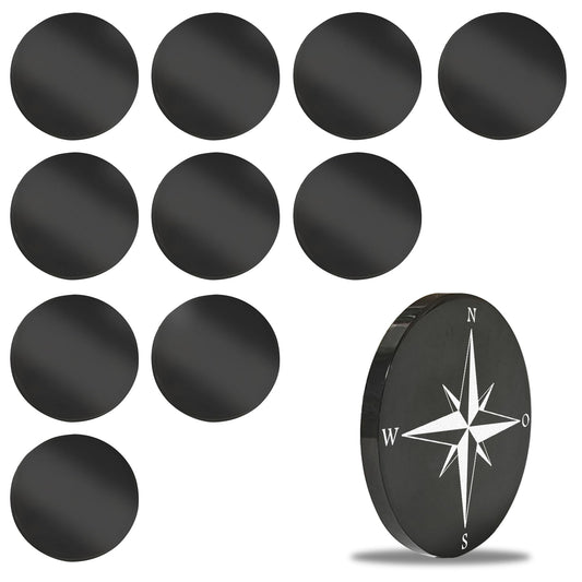 10Pcs 304 Stainless Steel Challenge Coin Blanks Tags Heavy Duty 32mm Blanks Coin for Laser Engraving and Stamping (Thickness 3mm Black)