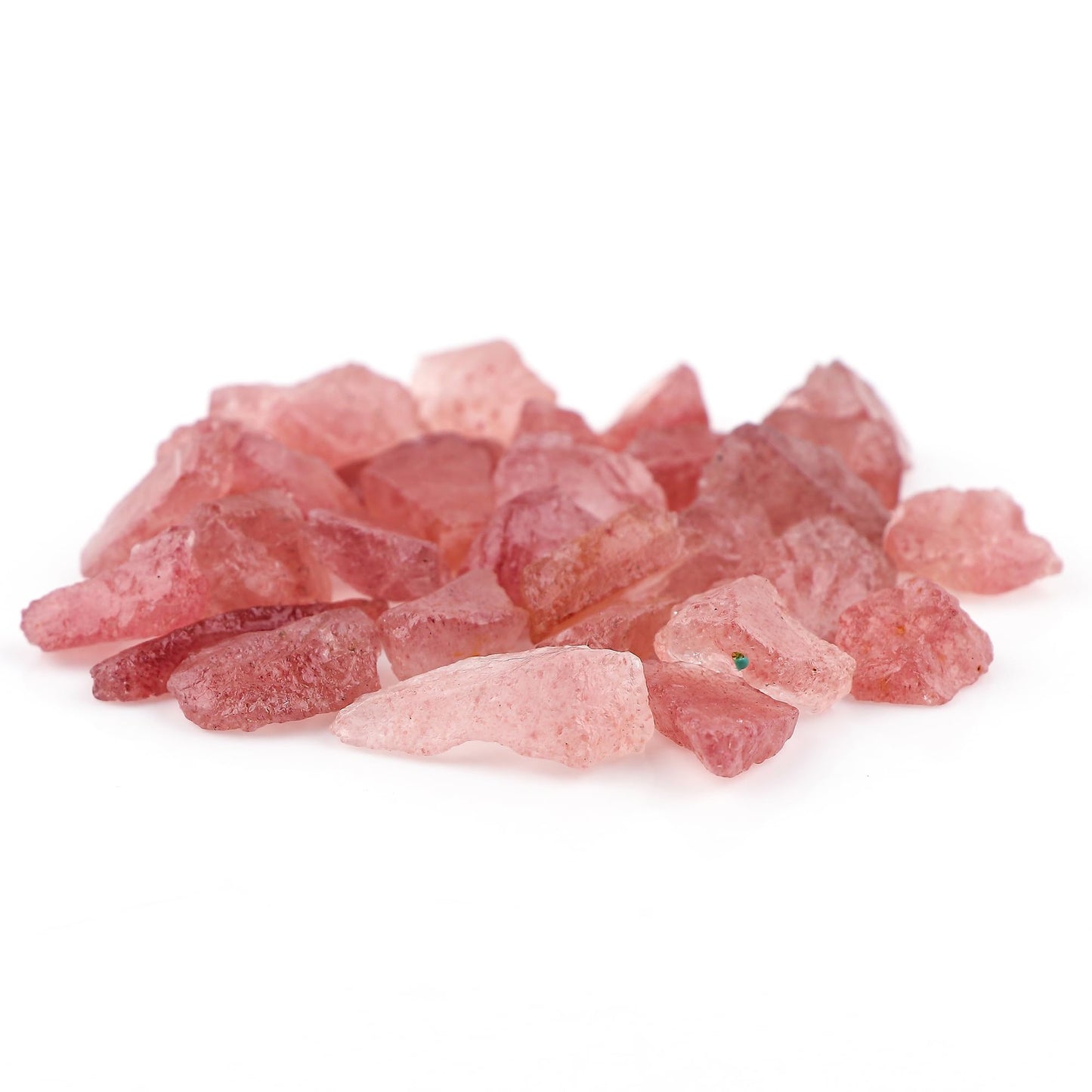 ColouredRocks Strawberry Quartz (200cts) (28-32pcs) (12-20mm) Natural Raw Crystals, Loose Gemstone, Wholesale Rough, Jewelry Making Supply, Chakra Healing Stones, DIY Craft, Gem Collection