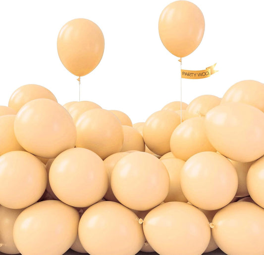 PartyWoo 5-Inch Nude Balloons - 100pcs Apricot Latex Helium Balloons for Boho Theme Parties