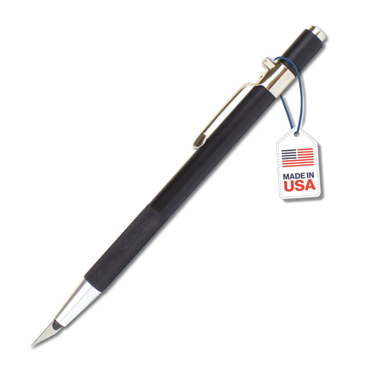 Excel Blades K47 Retractable Craft Knife Pen 2-Pack – Precision Art Knife with #65 Angled Blade for Paper, Cardstock, Vinyl, Film & Plastic – Slim Aluminum Hobby Cutter with Pocket Clip – Made in USA
