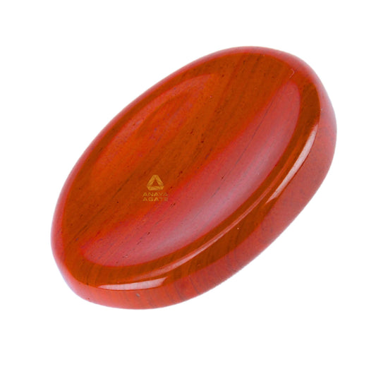 Anaya Agate Red Jasper Worry Stones Certified Crystal Thumb Worry Stone for Anguish, Relaxing and Soothing Balance Stones for Meditation, Stress Relief Crystals and Healing Stones for Men, Women