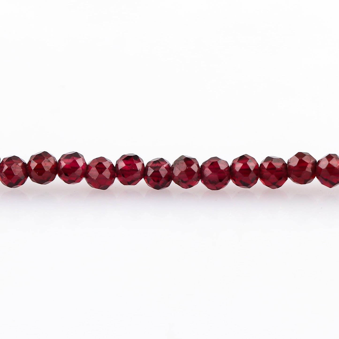 CRYSTALINES Natural Mozambique Garnet Gemstones Beads Bracelets, Round Beaded Jewelry, Handmade, Women Bracelet, January Birthstones, Silver Plated, Adjustable Chain, 8inch