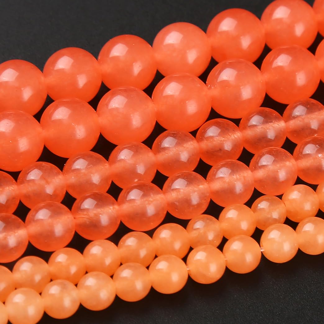 45PCS 8MM Orange Chalcedony Quartz Stone Beads Natural Gemstone Bead Crystal Healing Energy Jewelry Making DIY 15 inches
