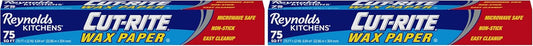 Reynolds Cut-Rite Wax Paper - 75 Sq Ft Roll | Convenient Pack of 2 for Easy Food Storage