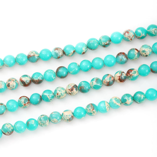 10mm 38pcs DIY Natural Green Imperial Jasper Stone Beads Round Healing Crystal Gemstone Loose Beads for Jewelry Making Handmade Bracelet Necklace