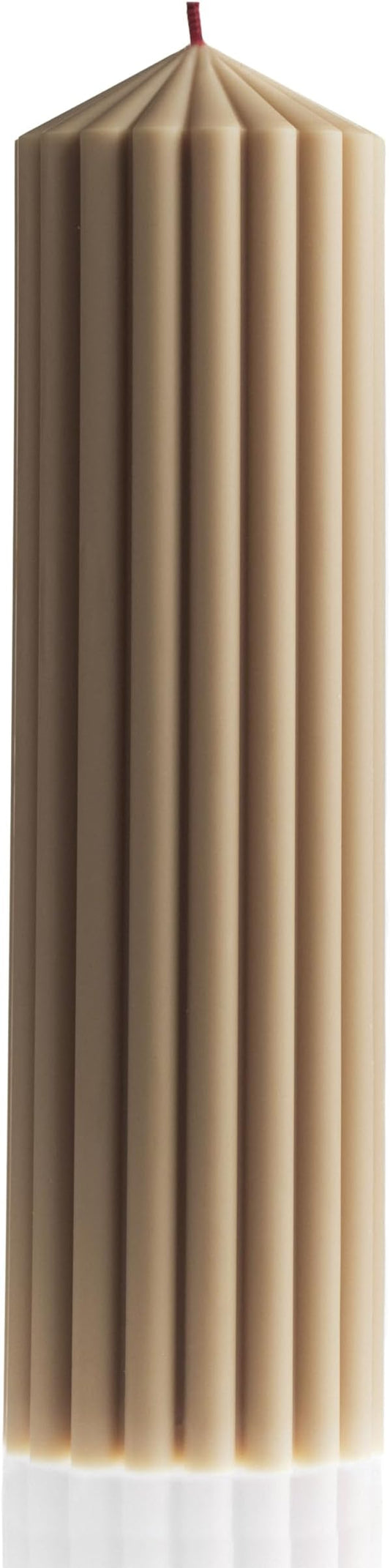 LAWA Ribbed Peak Pillar Candle - Large Beautiful Handmade Pillar Scented Soy Wax Candle Elegant Bubble Aesthetic Candle Housewarming Gift Home Room Shelf Decor Idea Sandstone (Large)