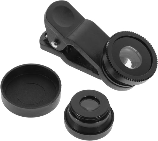 Angoily 1set Phone Camera Lens Kit Macro Wide Angle Fisheye Lenses and Attachments for Smartphones Lightweight Portable