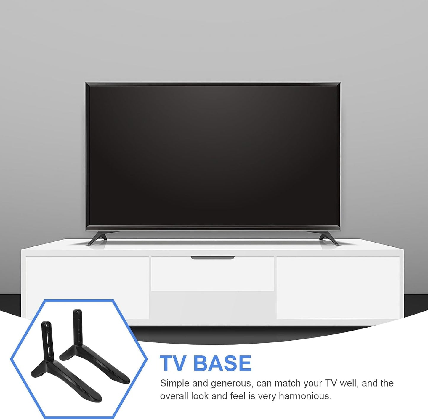 BESPORTBLE Tv Stand Base Replacement with Screws Stable Black Tv Holder Bracket for Desktop Use for Flat Screen
