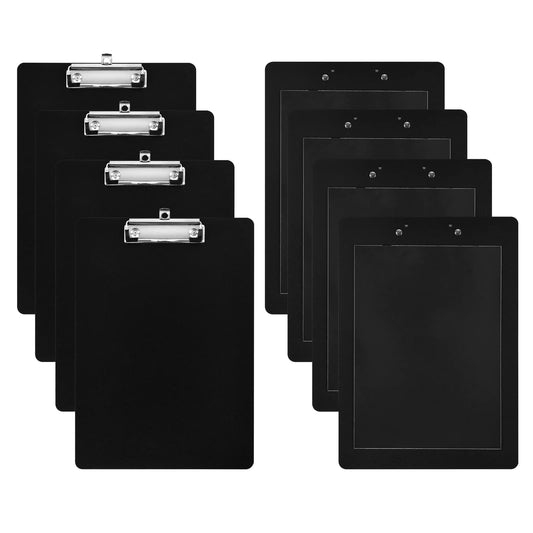 4 Pieces Magnetic Clipboards Black Clip Board with Low Profile Letter Size Clipboards 9X 12.5 Inch Standard Clip Hardboard Magnetic Clipboard for Refrigerator for Office Classroom Home Factory