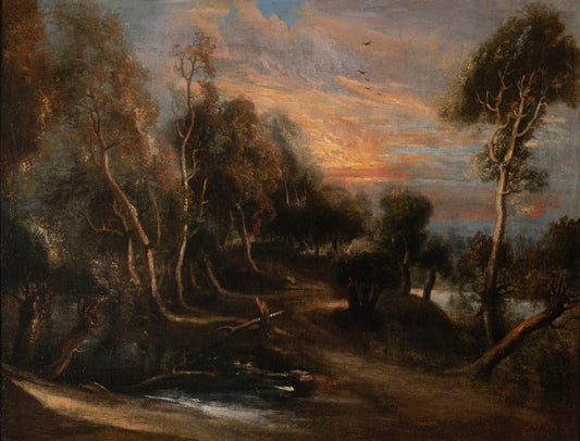 A wooded landscape at sunset Poster Print by Peter Paul Rubens (24 x 36)