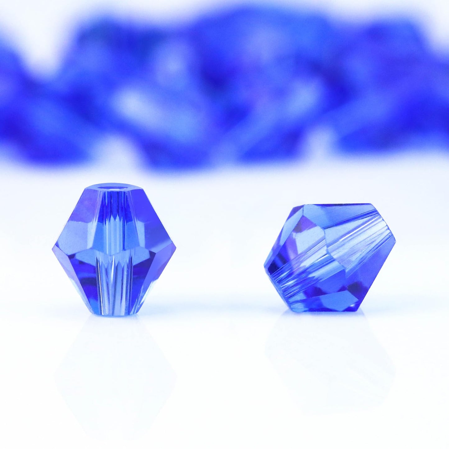 Dowarm 1000PCS 4mm Glass Bicone Beads for Craft Jewelry Making, DIY Bracelet, Necklace, Dolls, Wine Charms, Wind Chimes, Suncatchers, Bulk Small Faceted Crystal Beads, Medium Blue