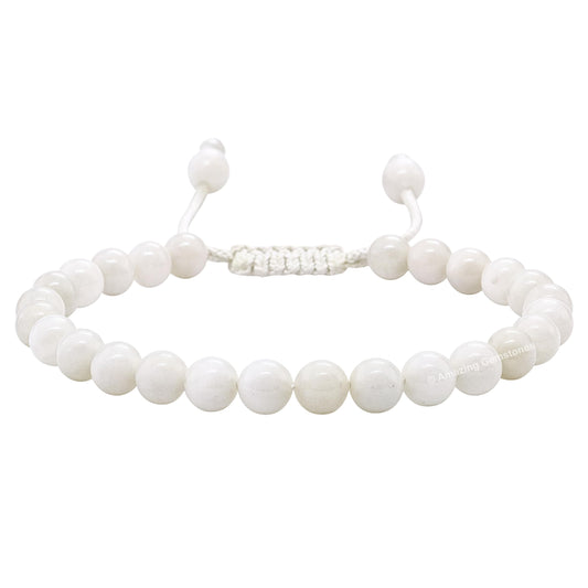 Amazing Gemstone Mother of Pearl Bracelet for Women Men's Gifts - Protection Healing Crystal Bracelet - 6mm Gemstones Beaded Adjustable Bracelet Pulseras Para Hombres Mujer Stocking Stuffers