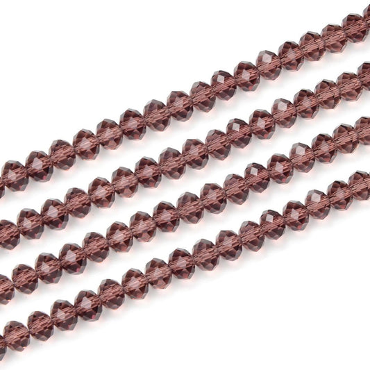 1000pcs Czech Faceted Rondelle Crystal Glass Loose Beads 6mm Spacer Bulk Burgundy Red for DIY Craft Jewelry Making CCR611