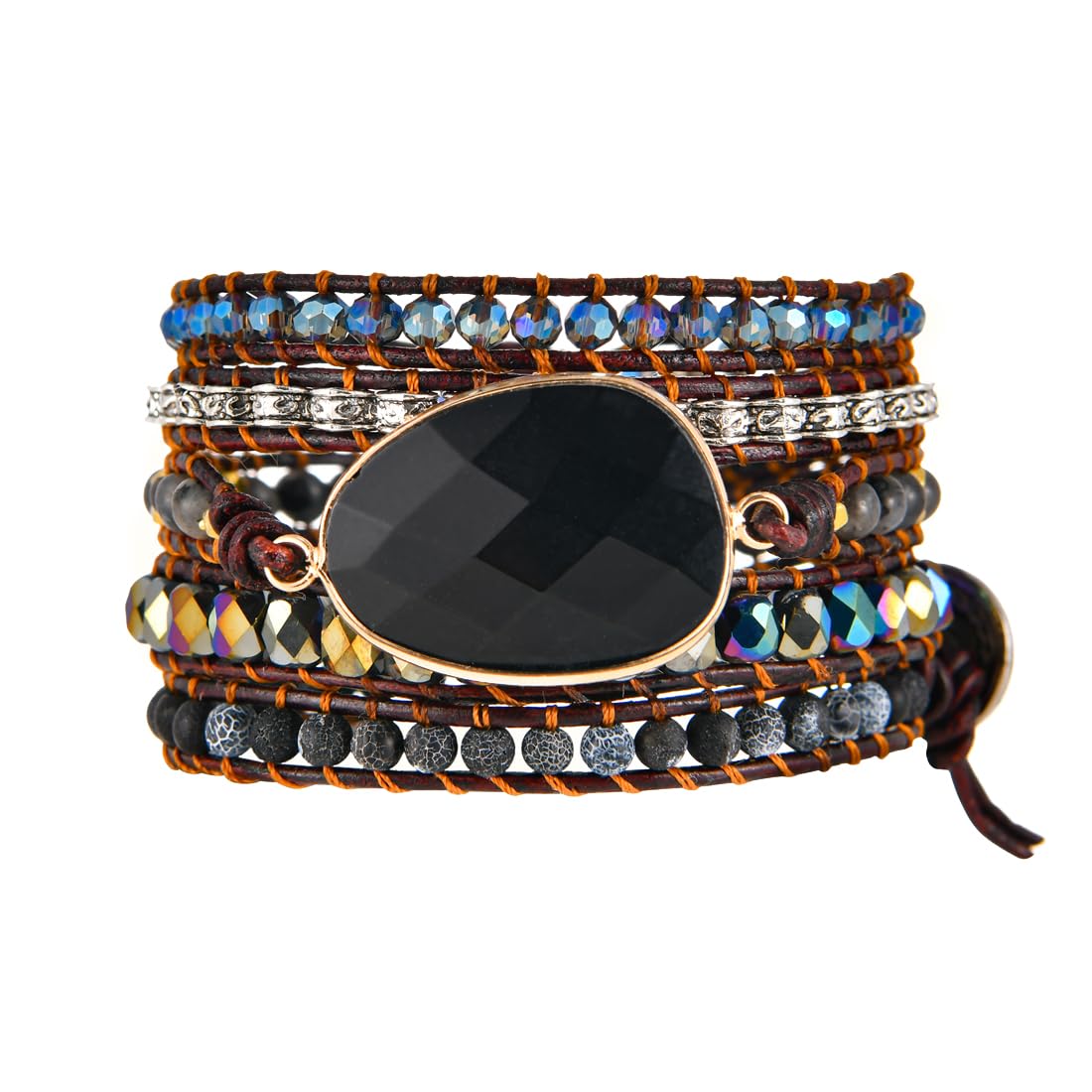 YGLINE Healing Black Omyx Wrap Bracelet(Oynx)
