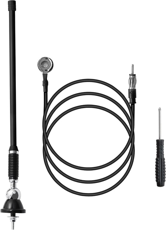 Anina 16 Inch Marine Radio Antenna for Pickup Truck Boat ATV UTV RV Motorcycle Tractor Top/Side Mount Rubber Duck