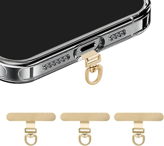 360 (3-Pack) Yojaro Rotating Stainless Steel Phone Tether Tab - Universal for iPhone & Other Phones (Fits