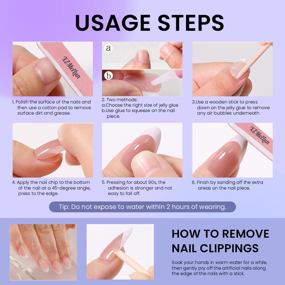 XZMeiLun 3D Pink Flowers Press on Nails Short Almond, Acrylic Fake Nails with 3D Gold Line White Pearls Floral Design, Reusable Glue-On Stick for Flower Fashion Nails for Women