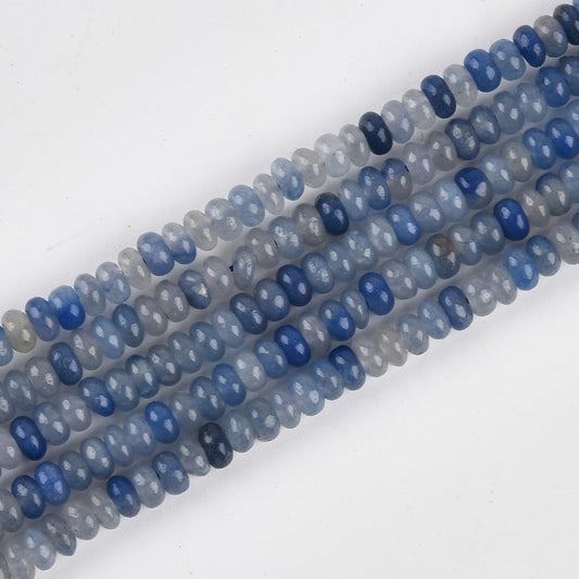 160pcs 4x2mm Natural Blue Aventurine Disk Rondelle Spacer Stone Semi Precious Gemstone Loose Beads for Jewelry Making 15 Inch