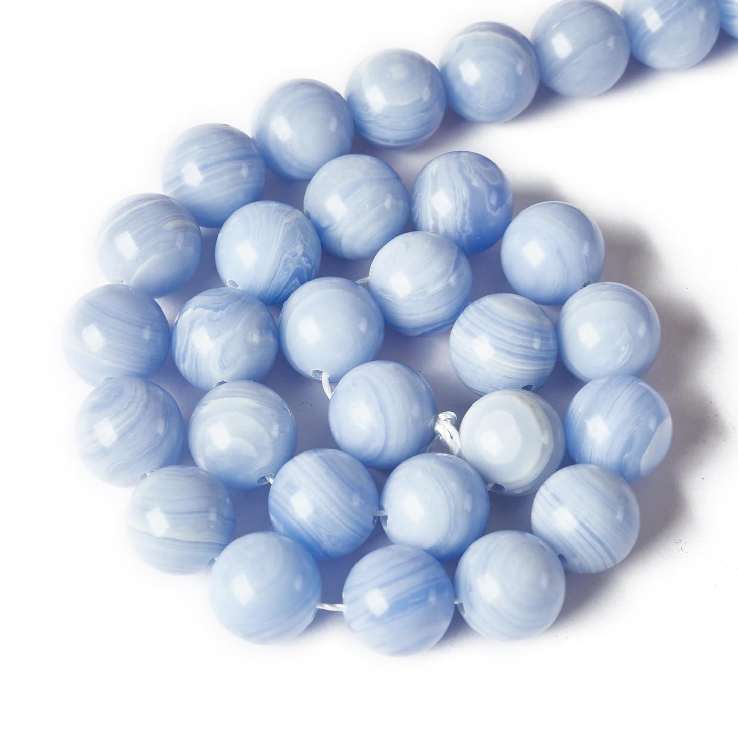 100pcs 10mm Blue Lace Agate Beads Natural Gemstone Beads Round Loose Beads for Jewelry Making