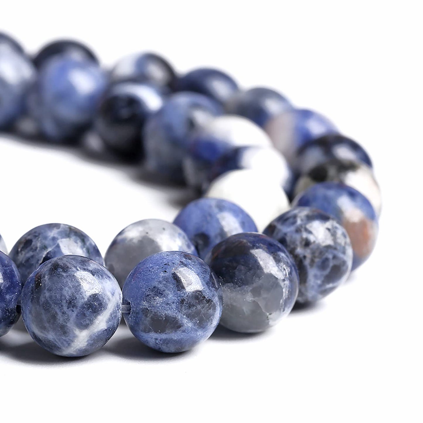 12MM 30PCS Natural Stone Blue Sodalite Round Loose Beads for Jewelry Making DIY Bracelet Necklace1 Strand