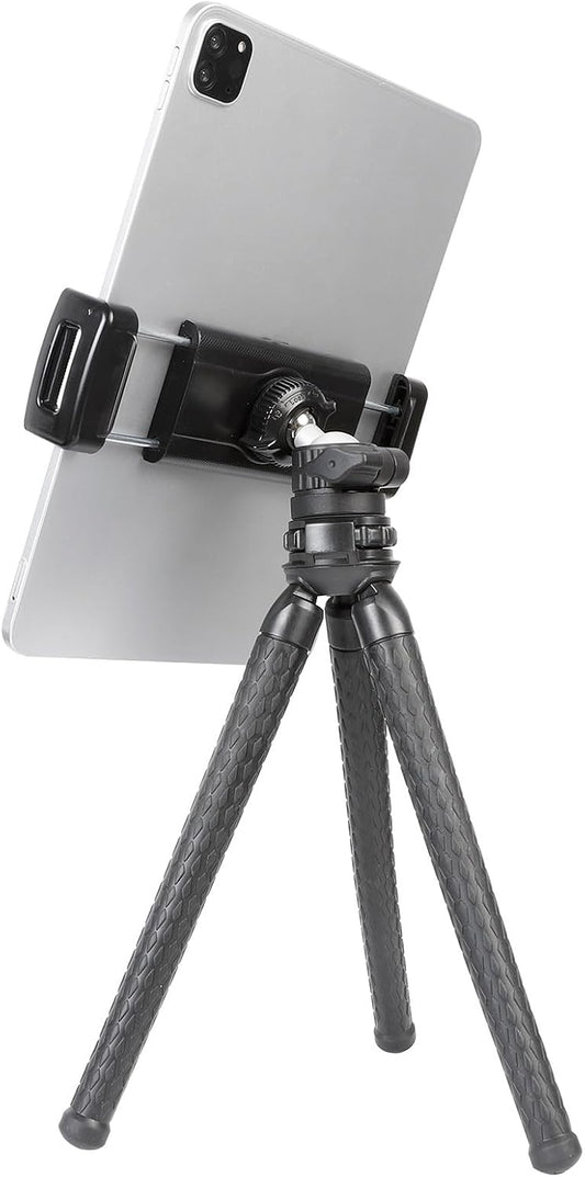 ZUZUXI 360 12.9/Air/Mini, 4.7-13" Mini Tripod for iPad, Flexible Desk Stand with Ball Head, Portable Desktop Tablet